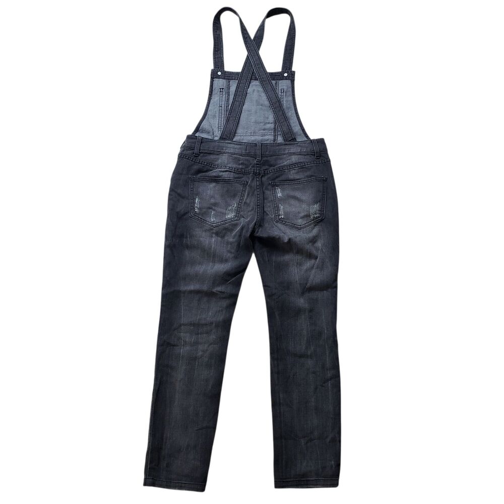 Free People Jumpsuit Overalls Womens 26  Black Gray Denim Coveralls Straight Leg - Picture 7 of 8